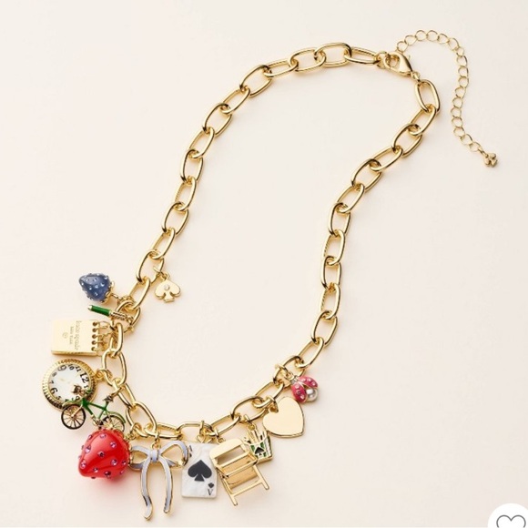 Kate Spade Gold and Red Charm Necklace - Picture 3 of 5